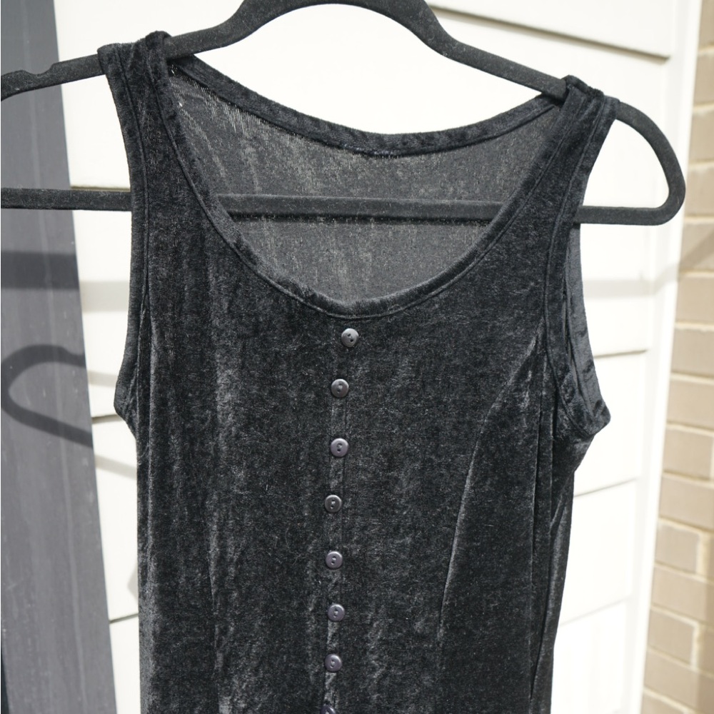 Gothic vintage black velvet maxi dress